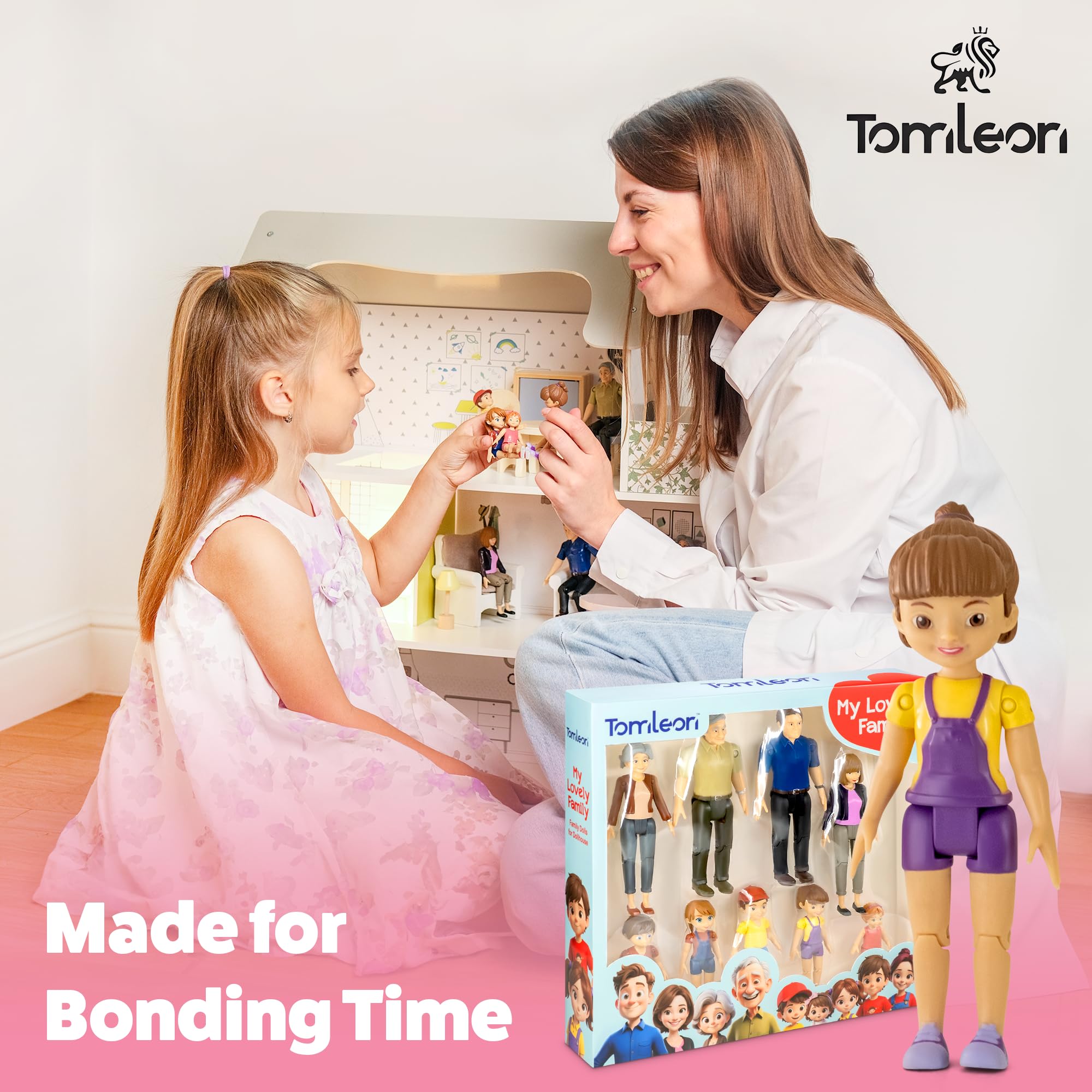 TOMLEON baby girl figure, tiny hands-friendly, safe for little ones.