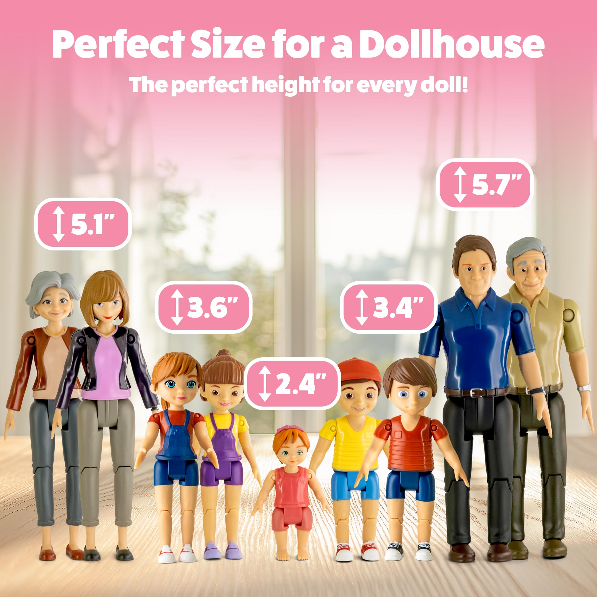 TOMLEON dad figure, movable limbs ideal for dynamic family scenes.