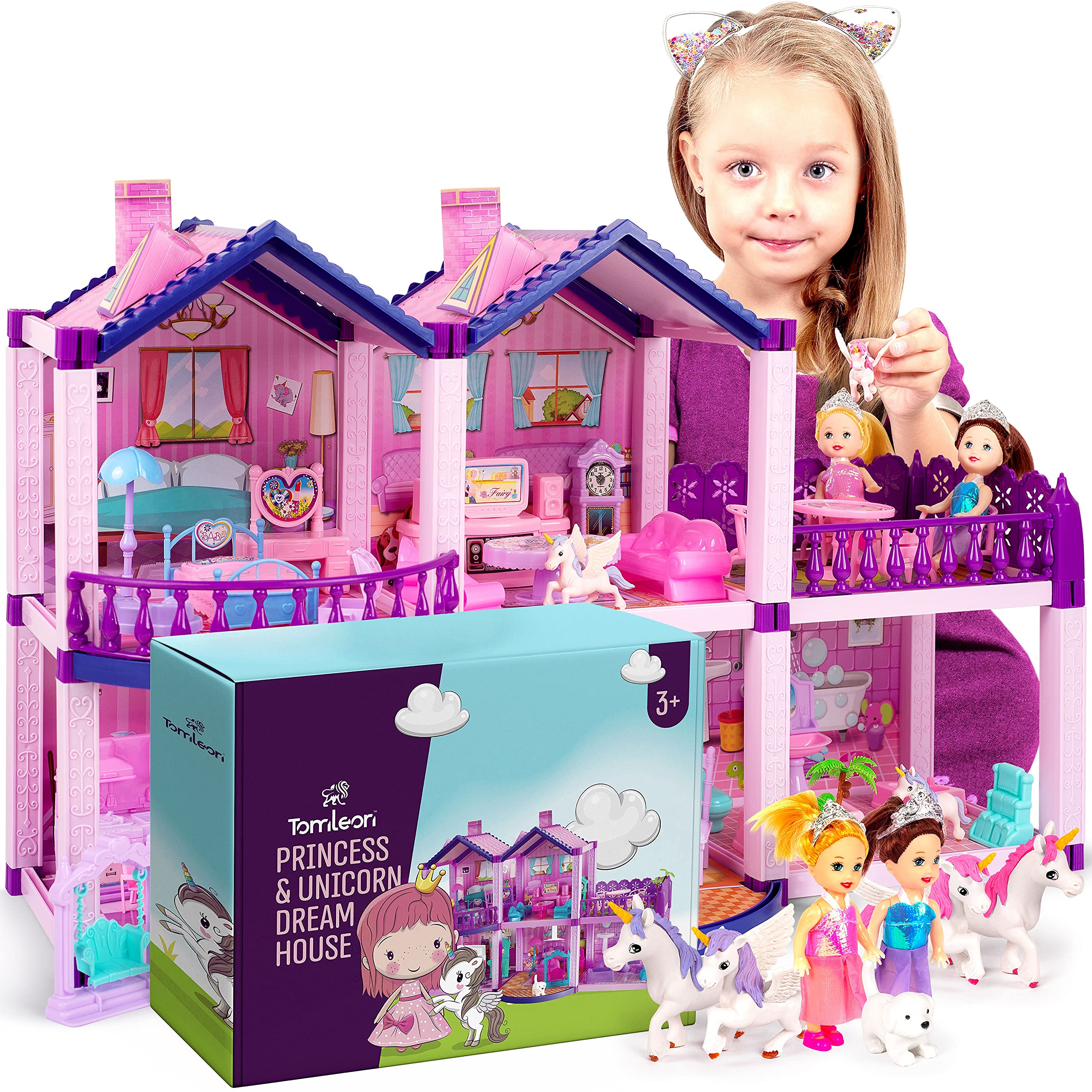 TOMLEON dollhouse features safe rounded edges for gentle, worry-free play