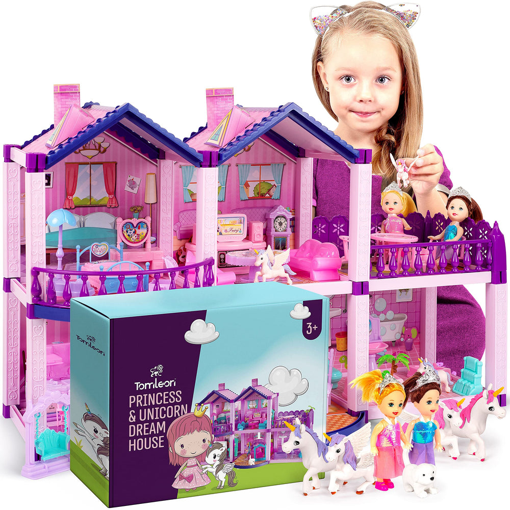 TOMLEON dollhouse features safe rounded edges for gentle, worry-free play