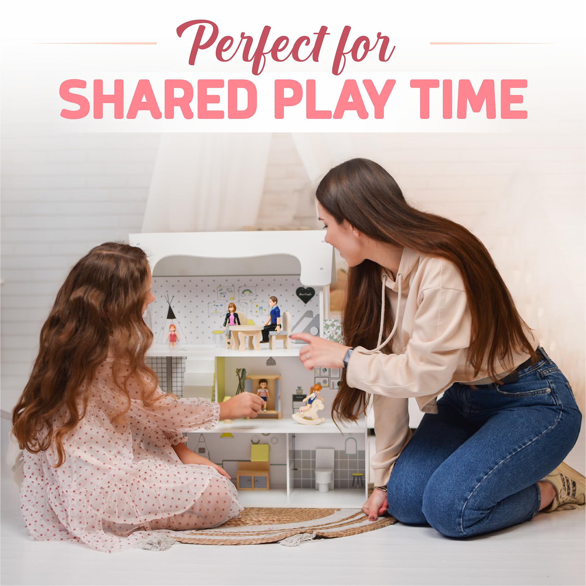 TOMLEON high-quality materials ensure durable dollhouse figures for long-term play