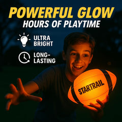 TOMLEON Glow in the Dark Football side view showing LED glow