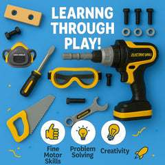 TOMLEON safety glasses protect little eyes during imaginative construction play