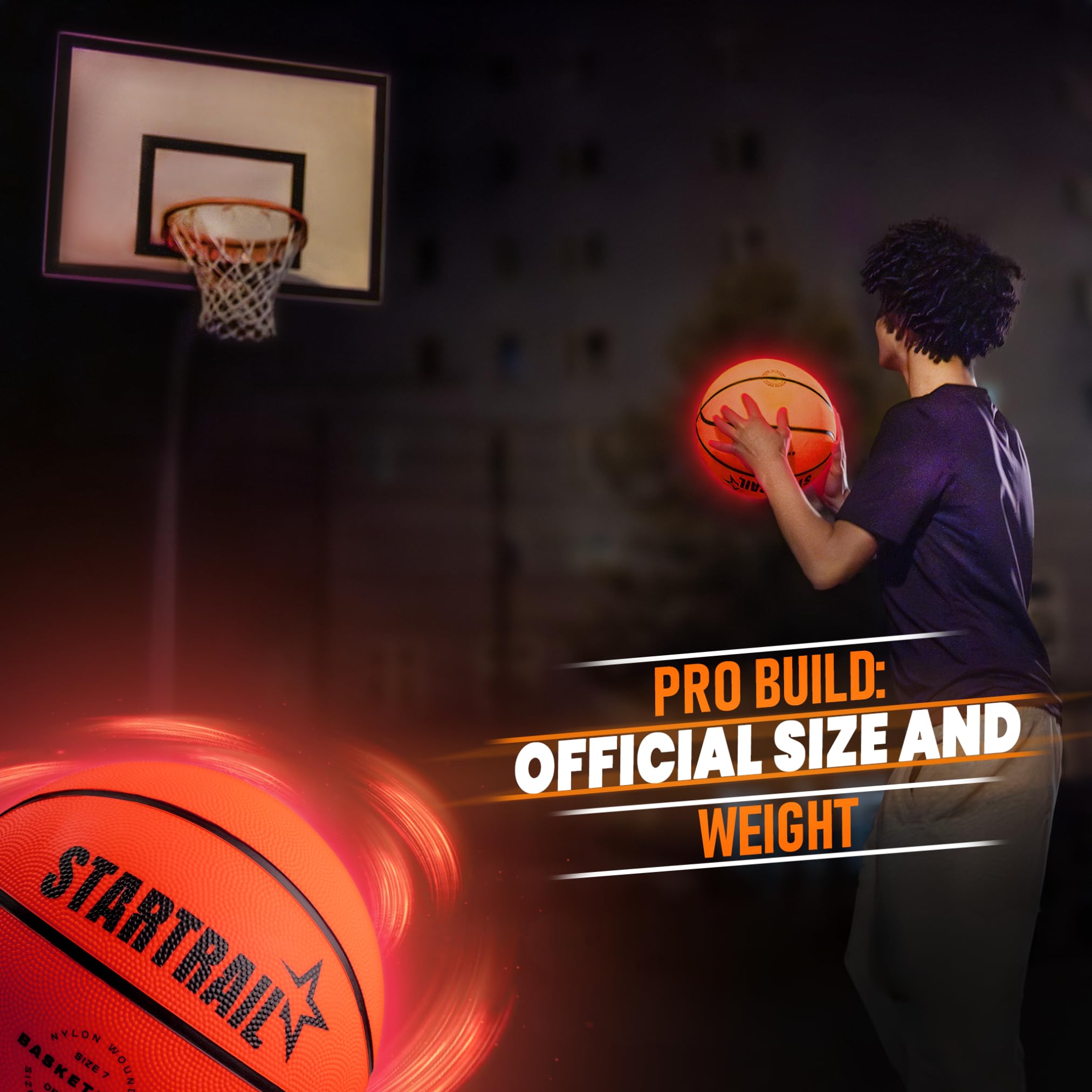 TOMLEON Glow up basketball suitable for teens and kids 8 plus