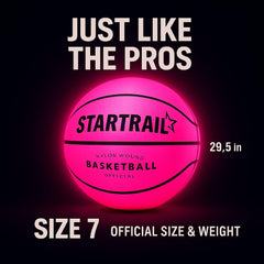 TOMLEON indoor-outdoor glow basketball supports year-round shooting and dribbling.