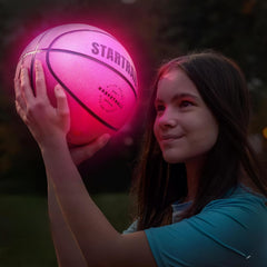 TOMLEON official-size-7 glow ball ideal for teens and adults practicing hoops.