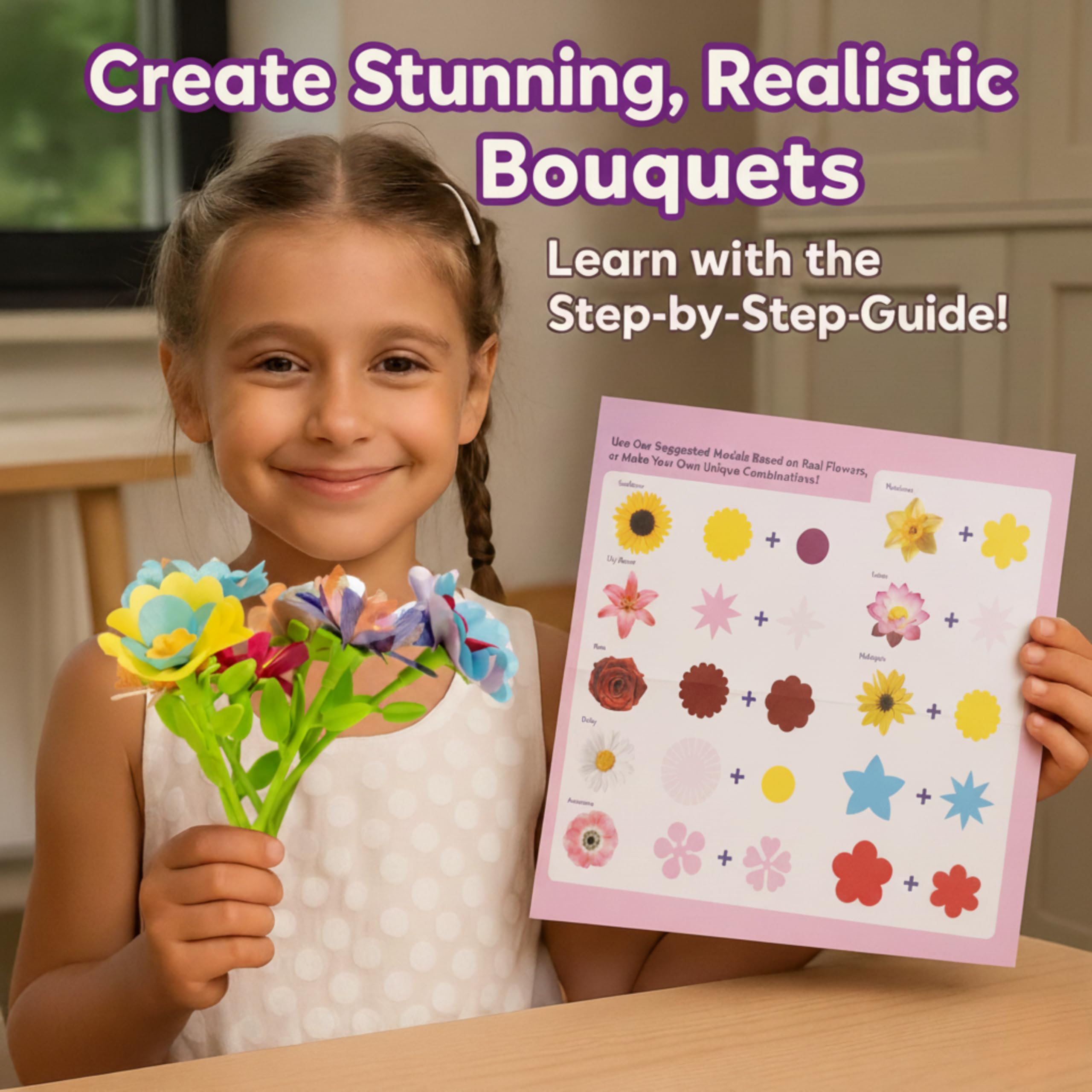 TOMLEON Professional-style results emphasize neat, lifelike bouquets from easy steps.