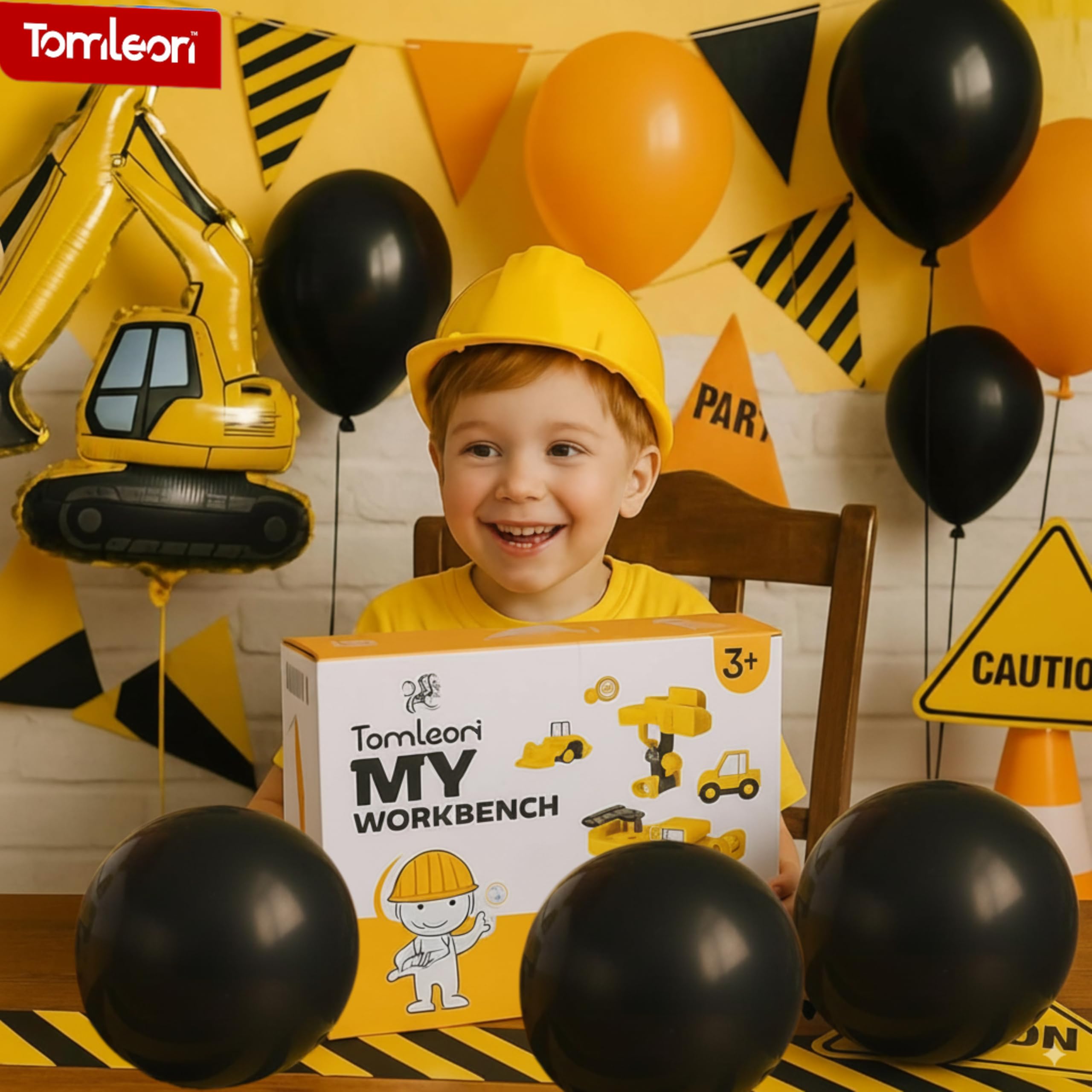 TOMLEON safety vest for kid-friendly construction role-play