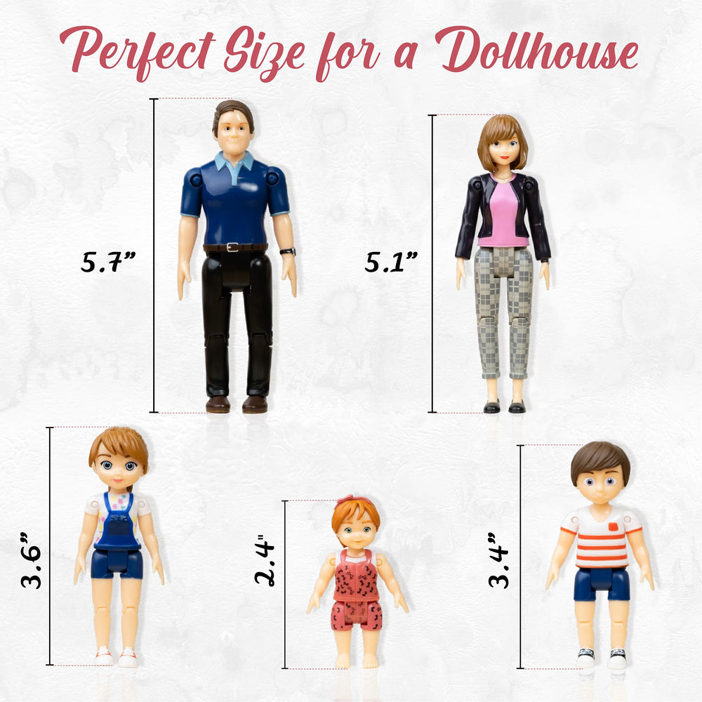 TOMLEON sister dollhouse figure poseable for creative narratives and playtime