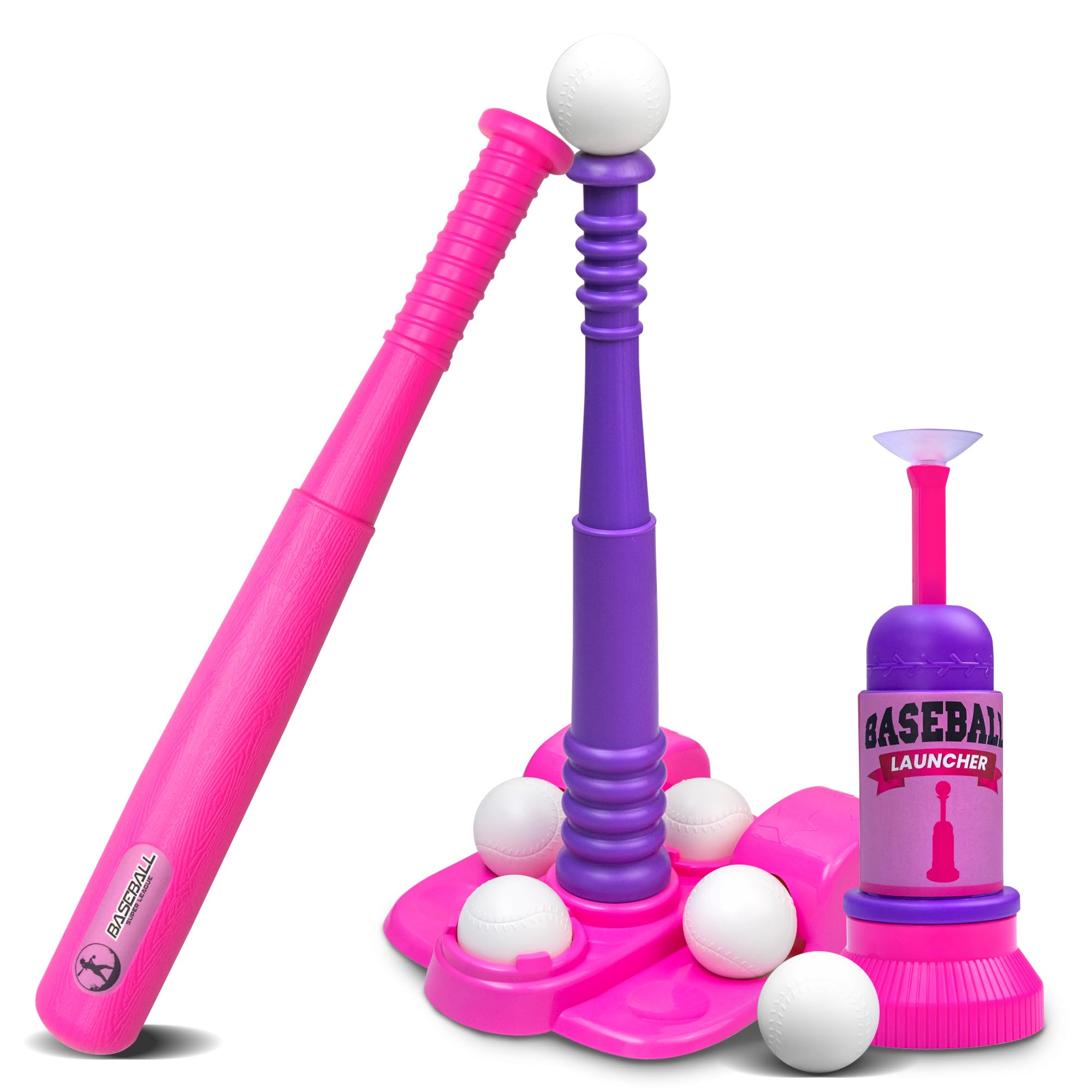 Tomleon T-Ball Stand with kids practicing indoors and outdoors