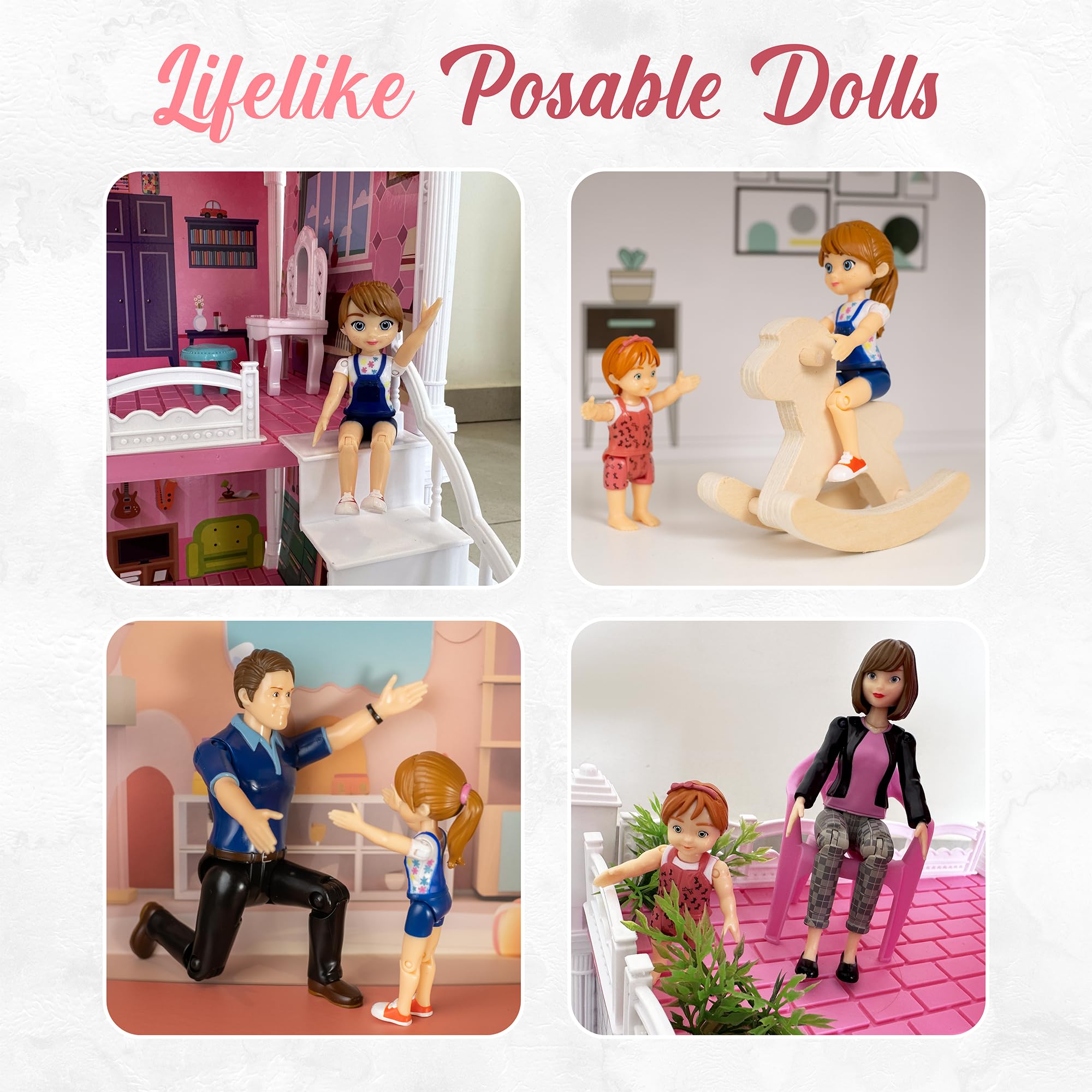 TOMLEON toddler dollhouse figure poseable for gentle daily adventures
