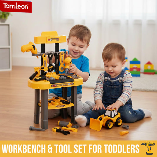TOMLEON toddler tools set featuring pretend drill for fine motor practice