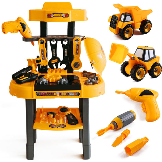 TOMLEON toddler workbench with drill and tools for imaginative play and skill building