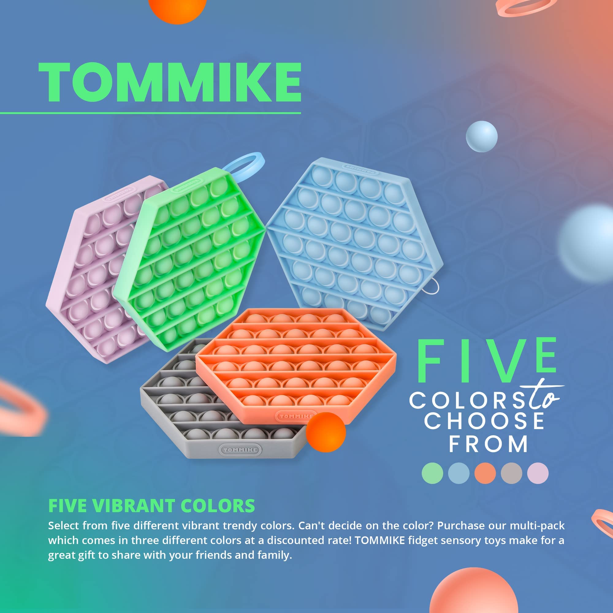 TommiKe Hexagon Push Pop burnt coral close-up shows soft silicone texture