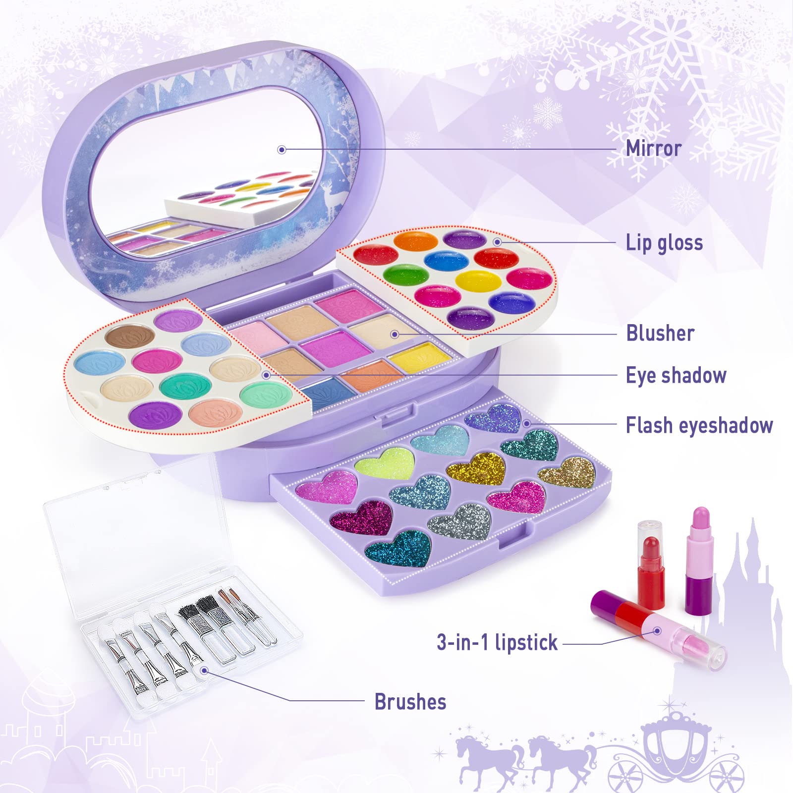 Tomons blusher set with 6 colors for gentle cheek color during playdates