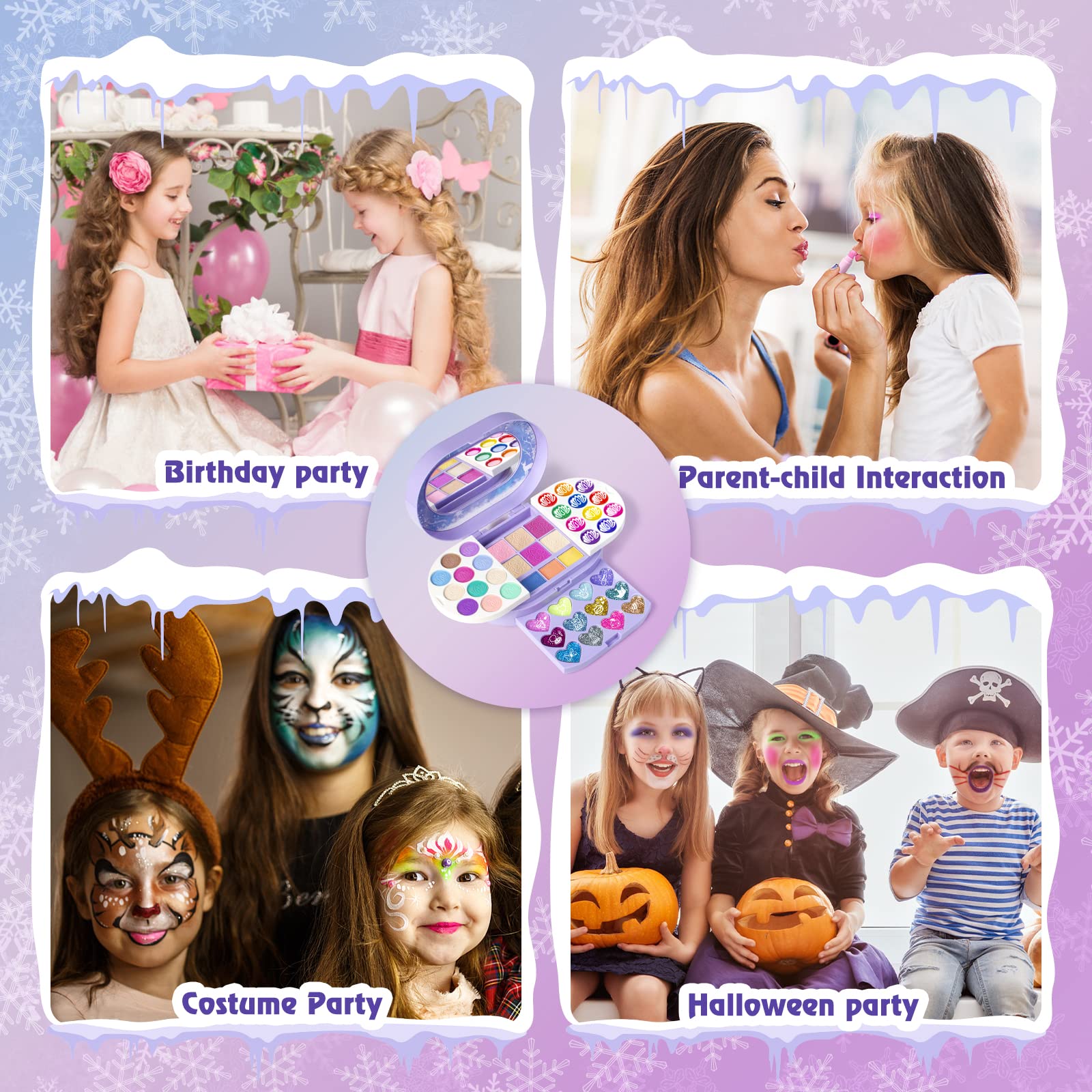 Tomons flash eye shadow set with 8 colors for shimmering accents during dress-up play