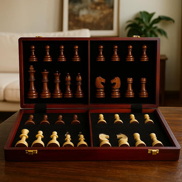 Tomost walnut chess set makes a sophisticated display piece