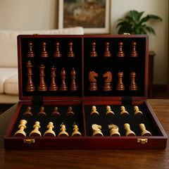 Tomost walnut chess set makes a sophisticated display piece