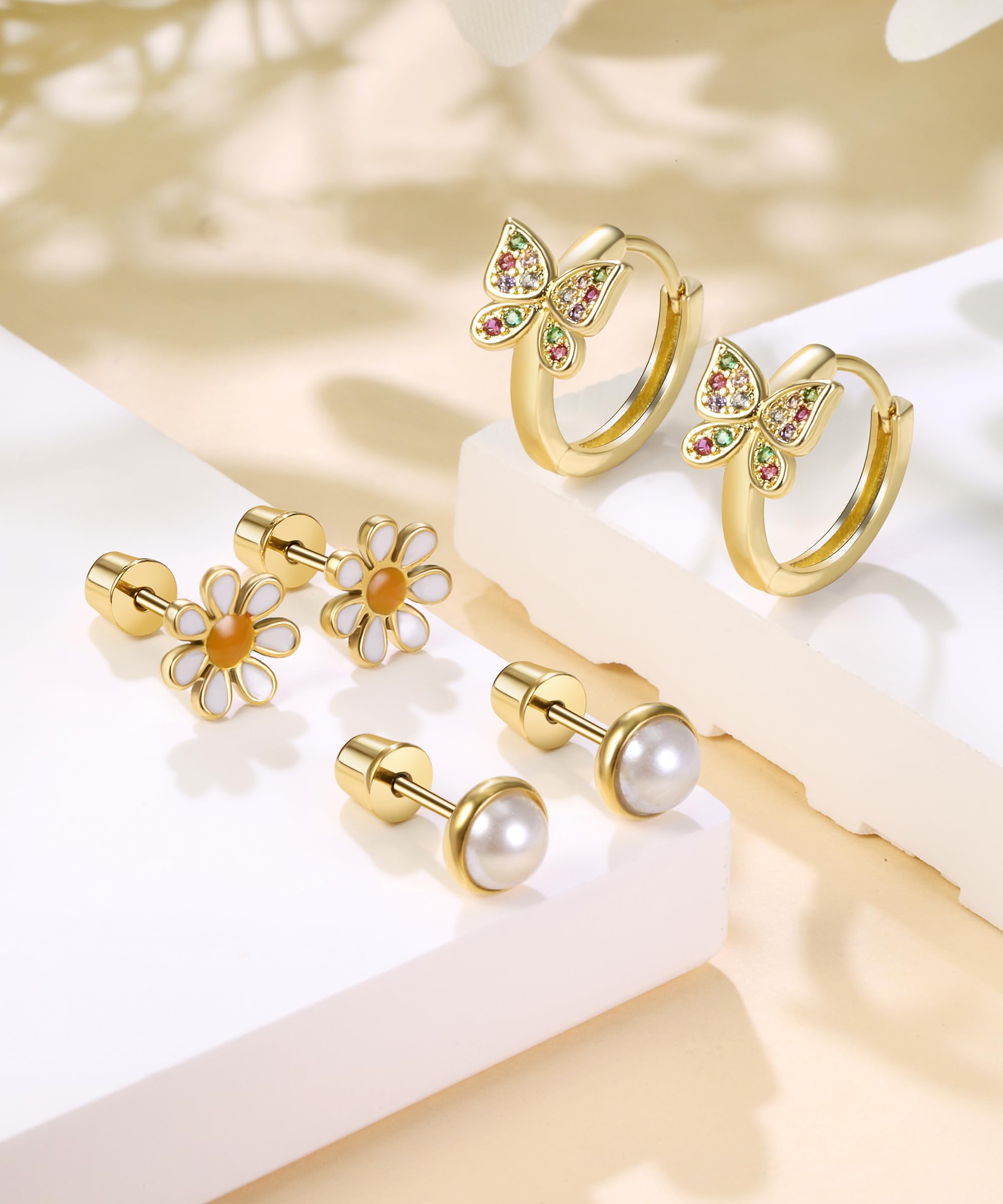 Tomovely studs and hoops mix-matching image highlights versatile styling options