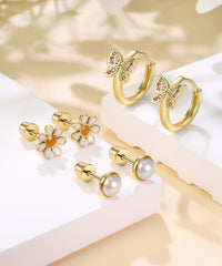 Tomovely studs and hoops mix-matching image highlights versatile styling options