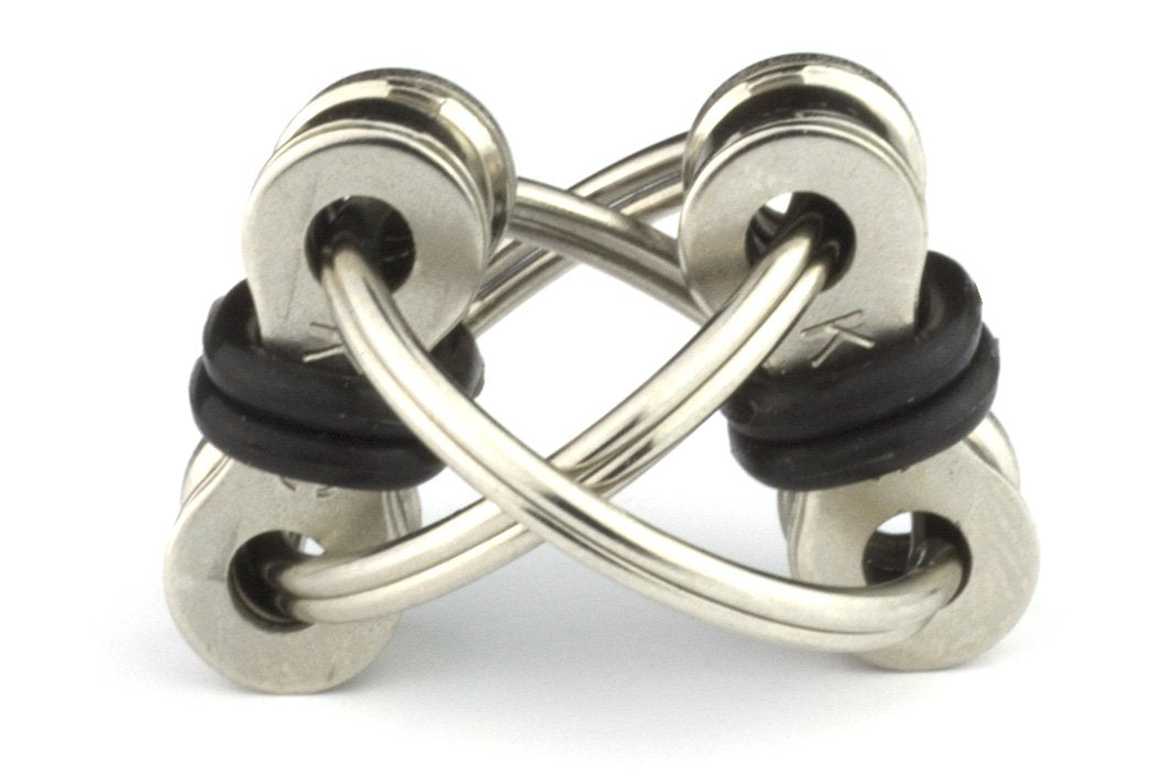 Tom's Fidgets Original Flippy Chain Fidget Toy — handheld black design enables discreet anxiety relief.
