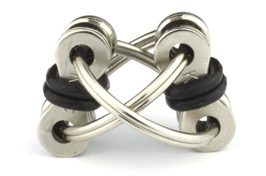 Tom's Fidgets Original Flippy Chain Fidget Toy — handheld black design enables discreet anxiety relief.