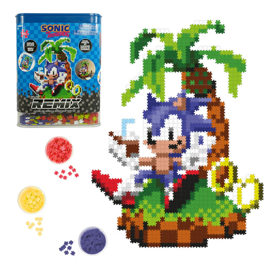 TOMY Jixelz Remix Sonic Hedgehog pixel art for vibrant wall display.