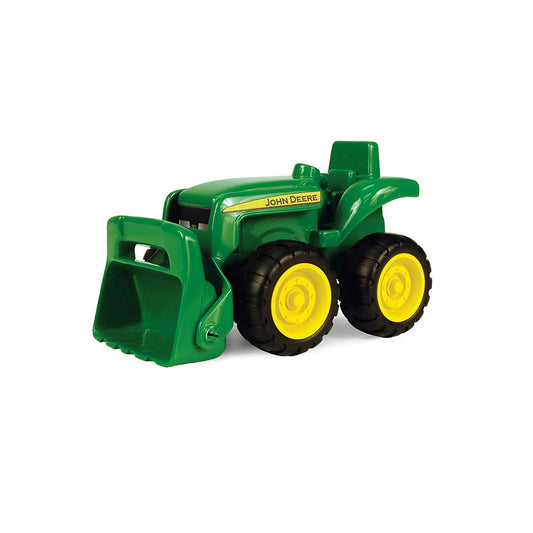 TOMY John Deere tractor with front loader for imaginative construction.
