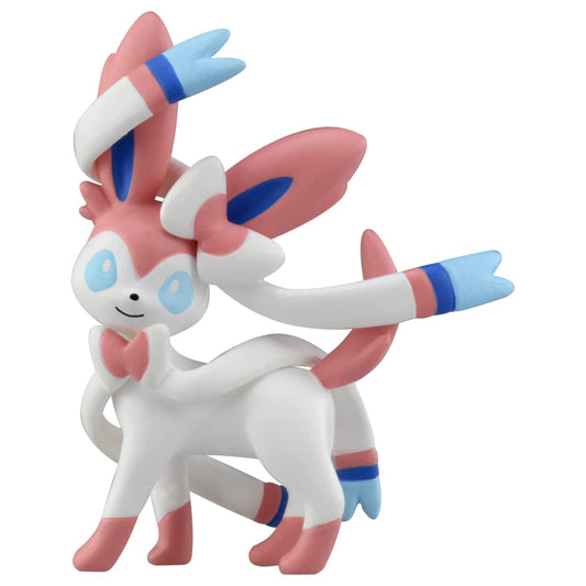 TOMY Sylveon Moncolle figure in dynamic pose for display and collection.