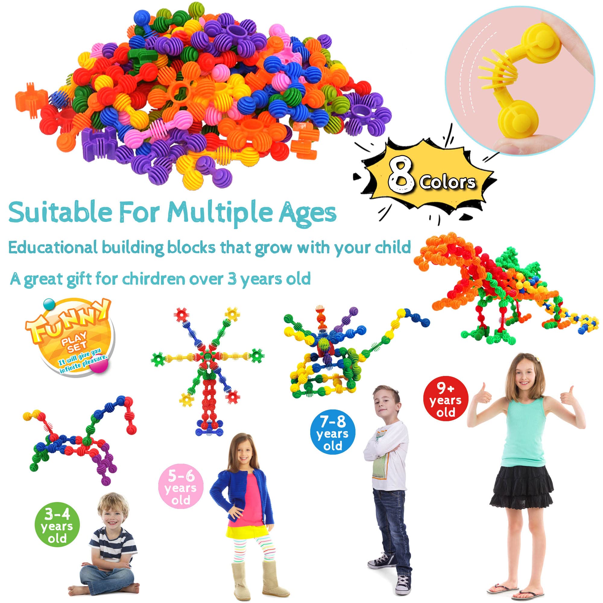 TomYou colorful pieces variety enabling imaginative constructions