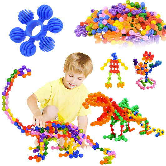 TomYou Kids Building Blocks with 120 interlocking pieces in bright colors for creative play