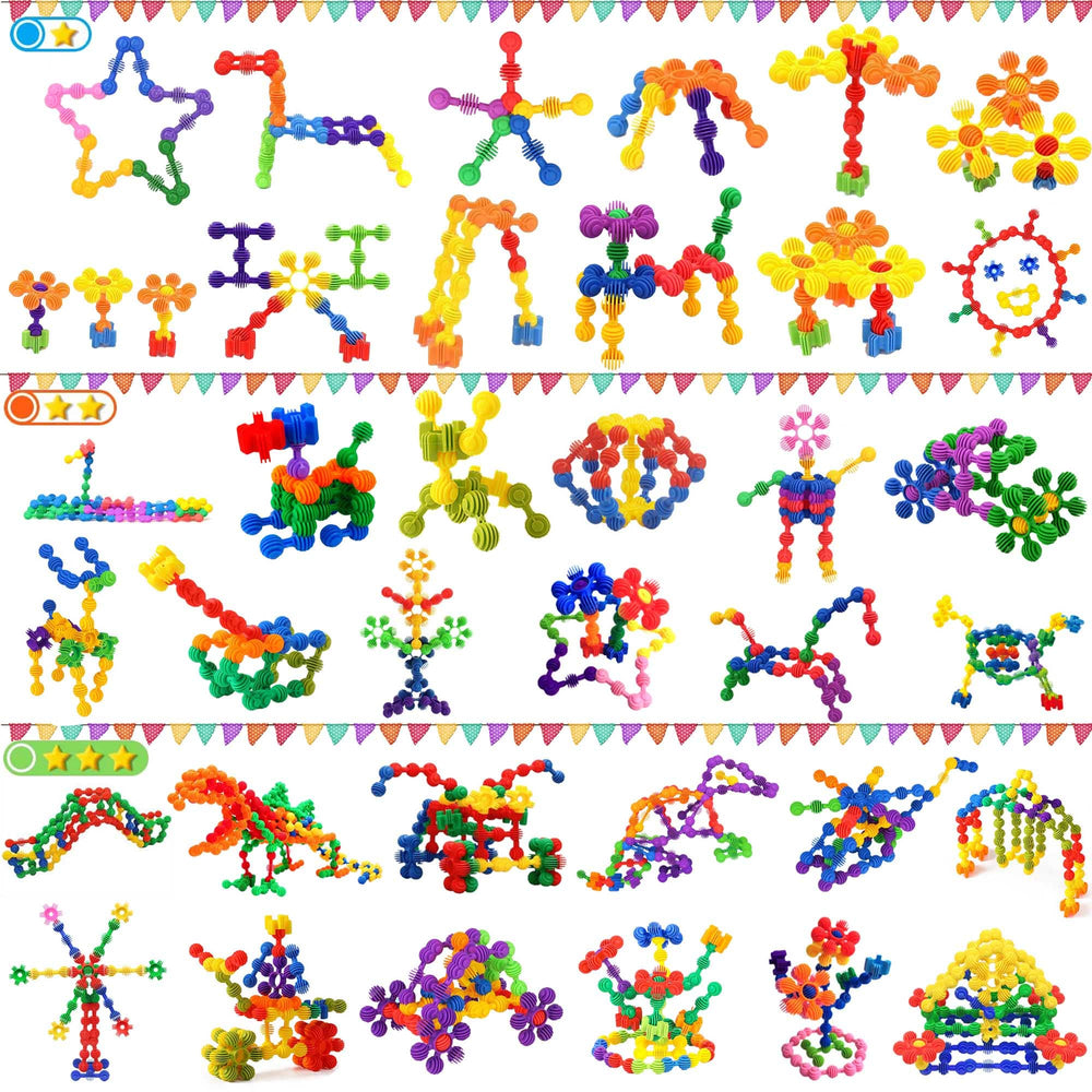 TomYou star-shaped pieces forming multi-dimensional shapes during play