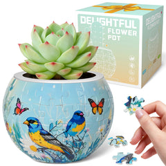 TONADEAT 3D puzzle flower pot assembly, decorative and functional home planter.