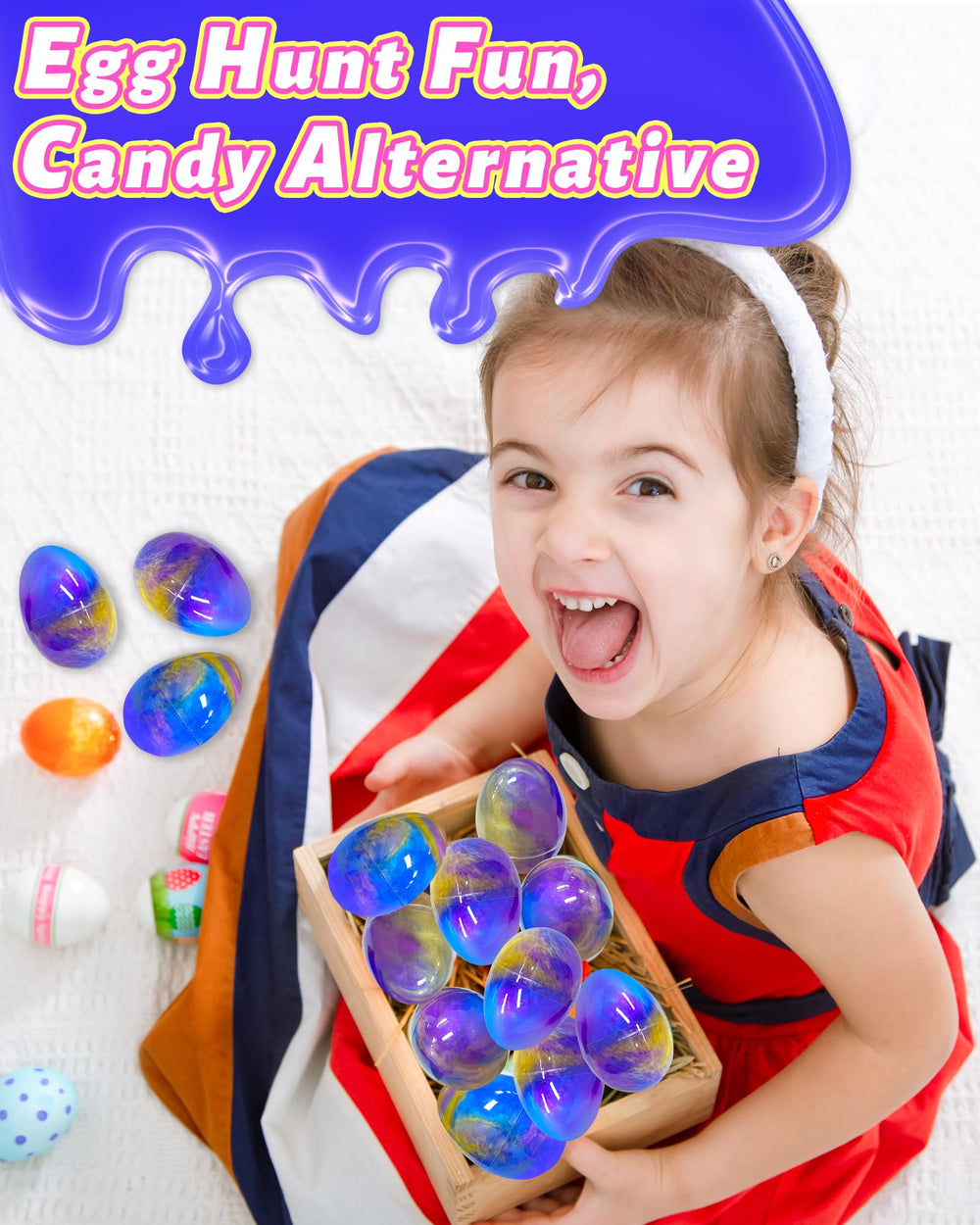 Tonberless slime-filled egg gold demonstrates tactile, non-stick slime for fidget relaxation.