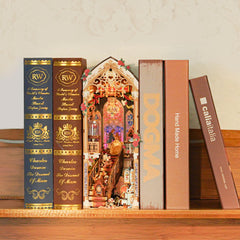 Tonecheer 3D wooden puzzle bookend dollhouse ready for assembly and display.