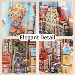 Tonecheer Book Nook Kit miniature library decor adds whimsy to desks and mantels.