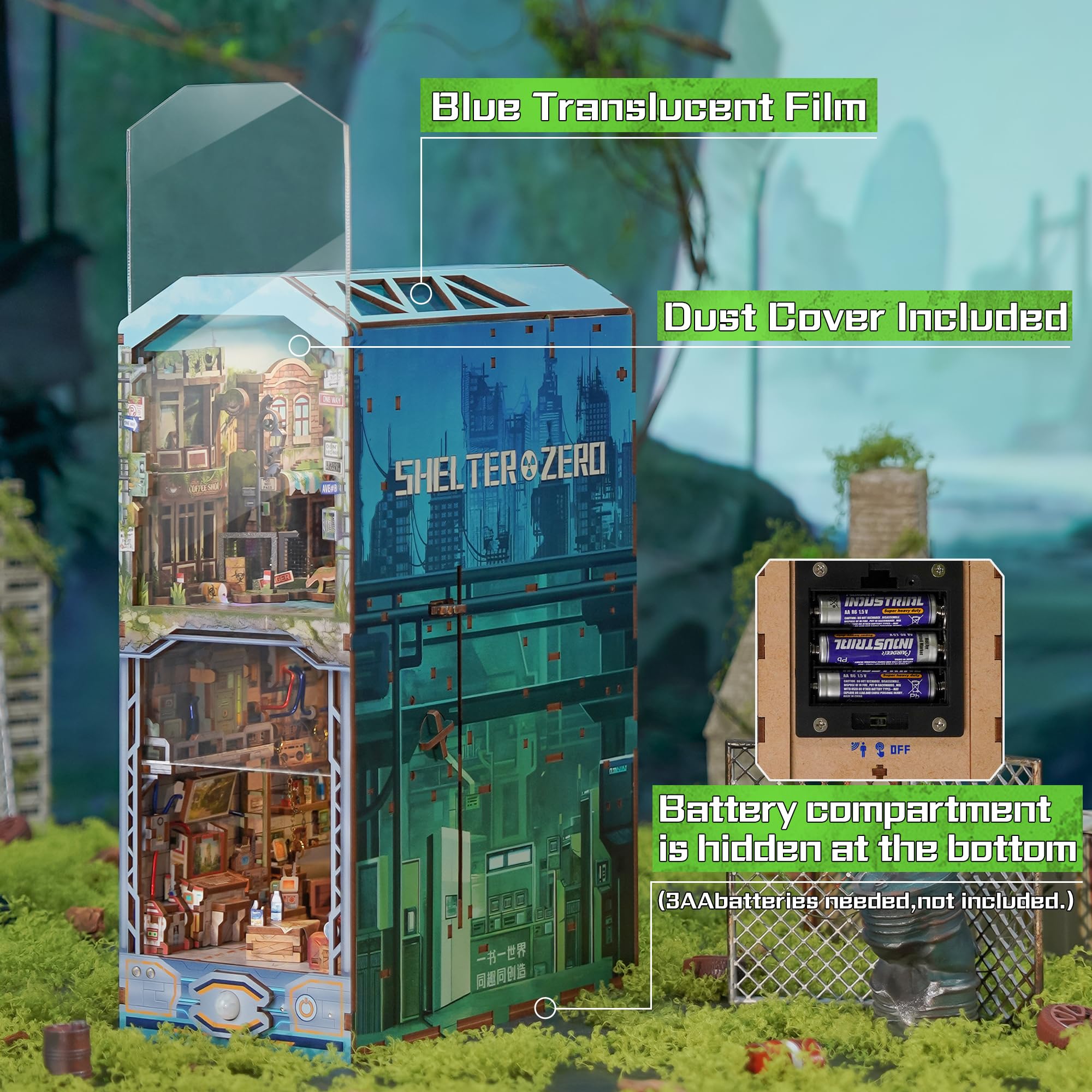 Tonecheer Haven Zero wooden 3D puzzle bookend shows craftsmanship