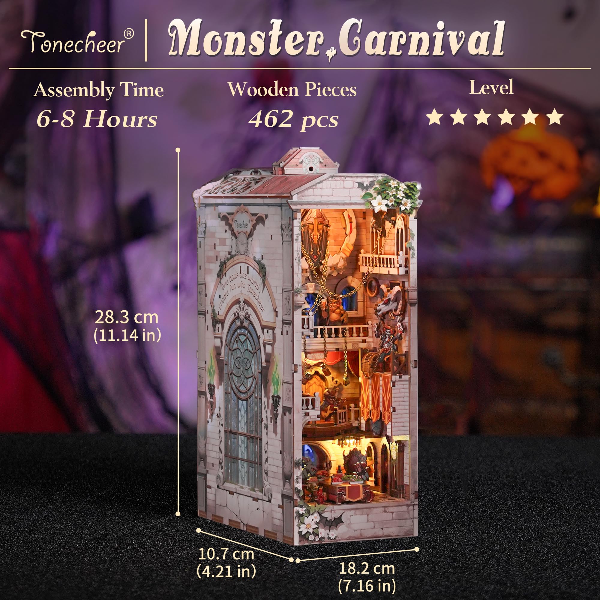 Tonecheer Monster Carnival dust cover protects the miniature scene.