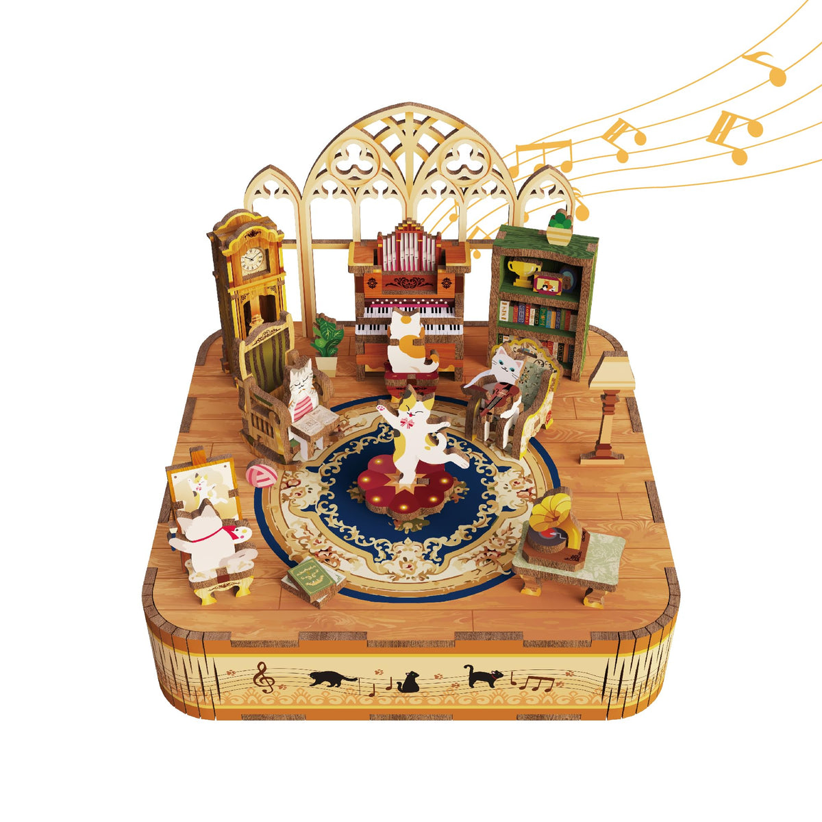 Tonecheer wooden music box base highlighting craftsmanship and musical charm for desk décor