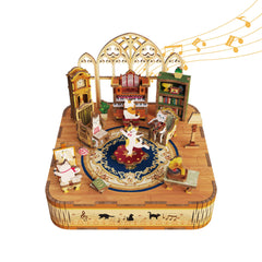 Tonecheer wooden music box base highlighting craftsmanship and musical charm for desk décor