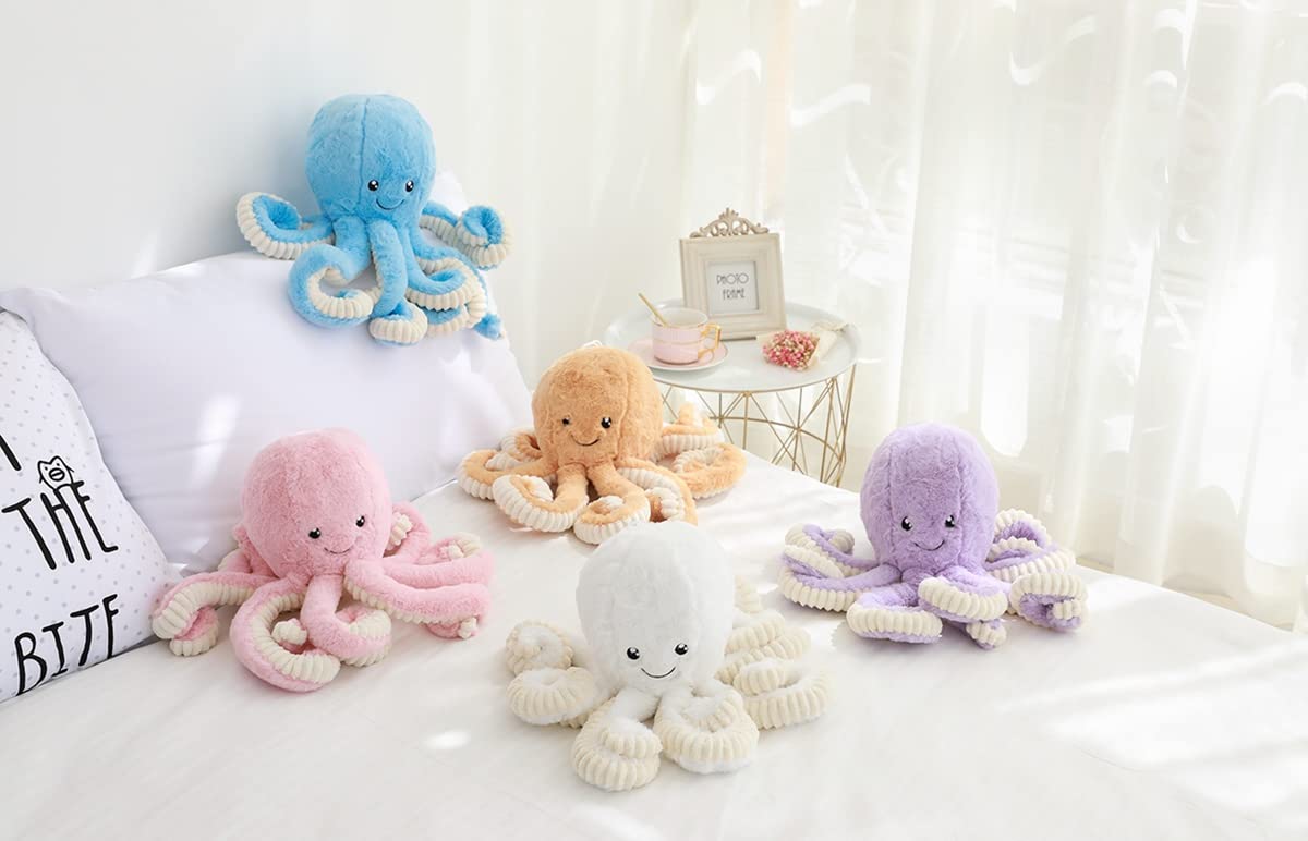 TONGSONG blue 23.6-inch octopus plush supports cozy play sessions.