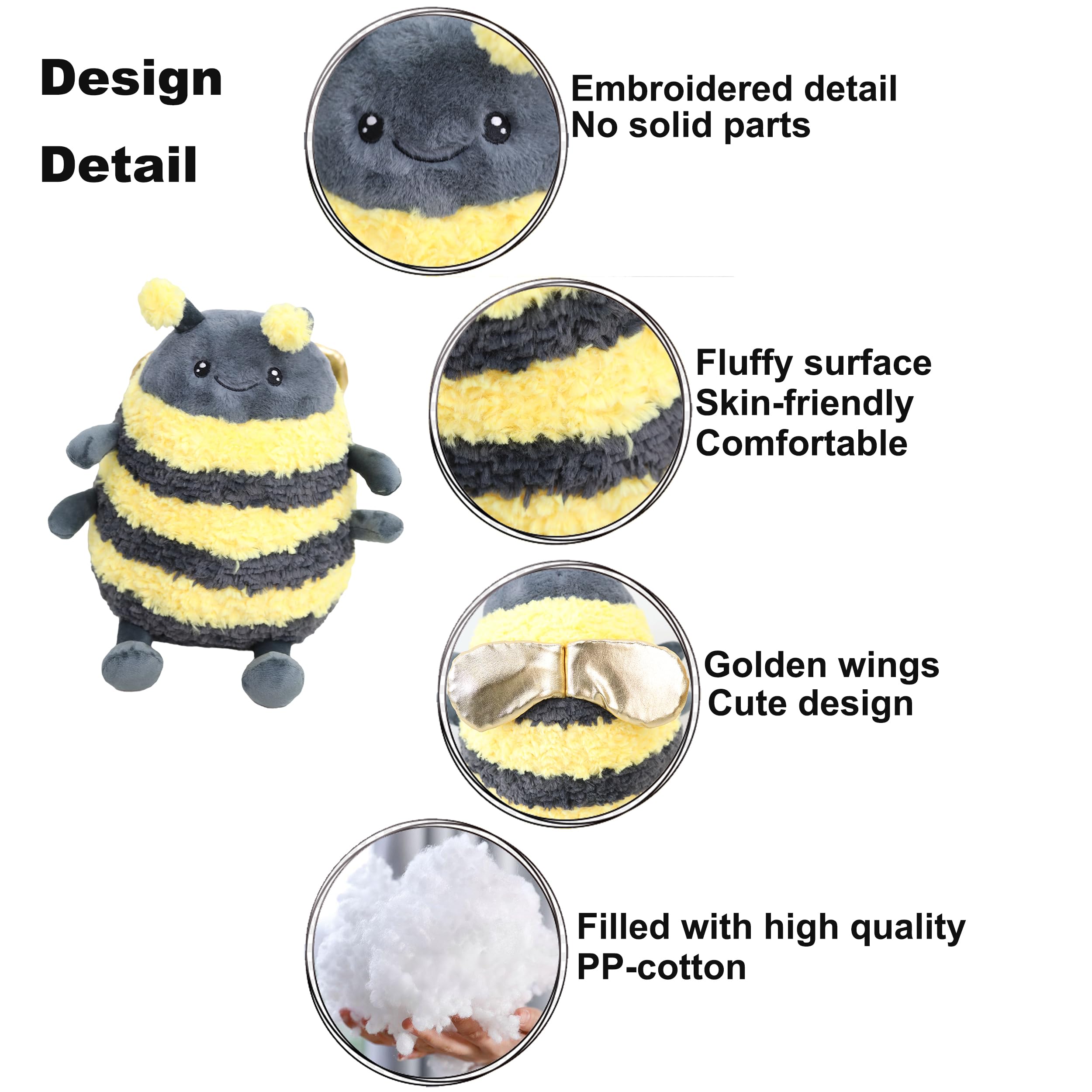 TONGSONG washable PP cotton bee plush stays fresh with care.