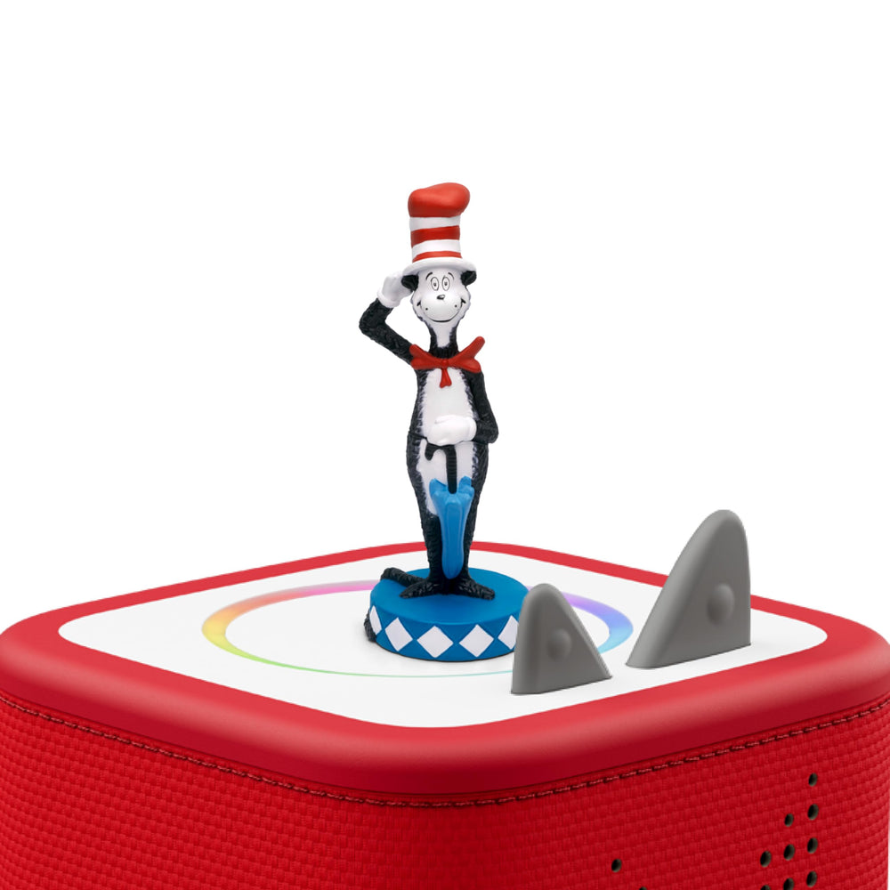 Tonies Cat in the Hat story pack front packaging highlights six tales for longer listening.