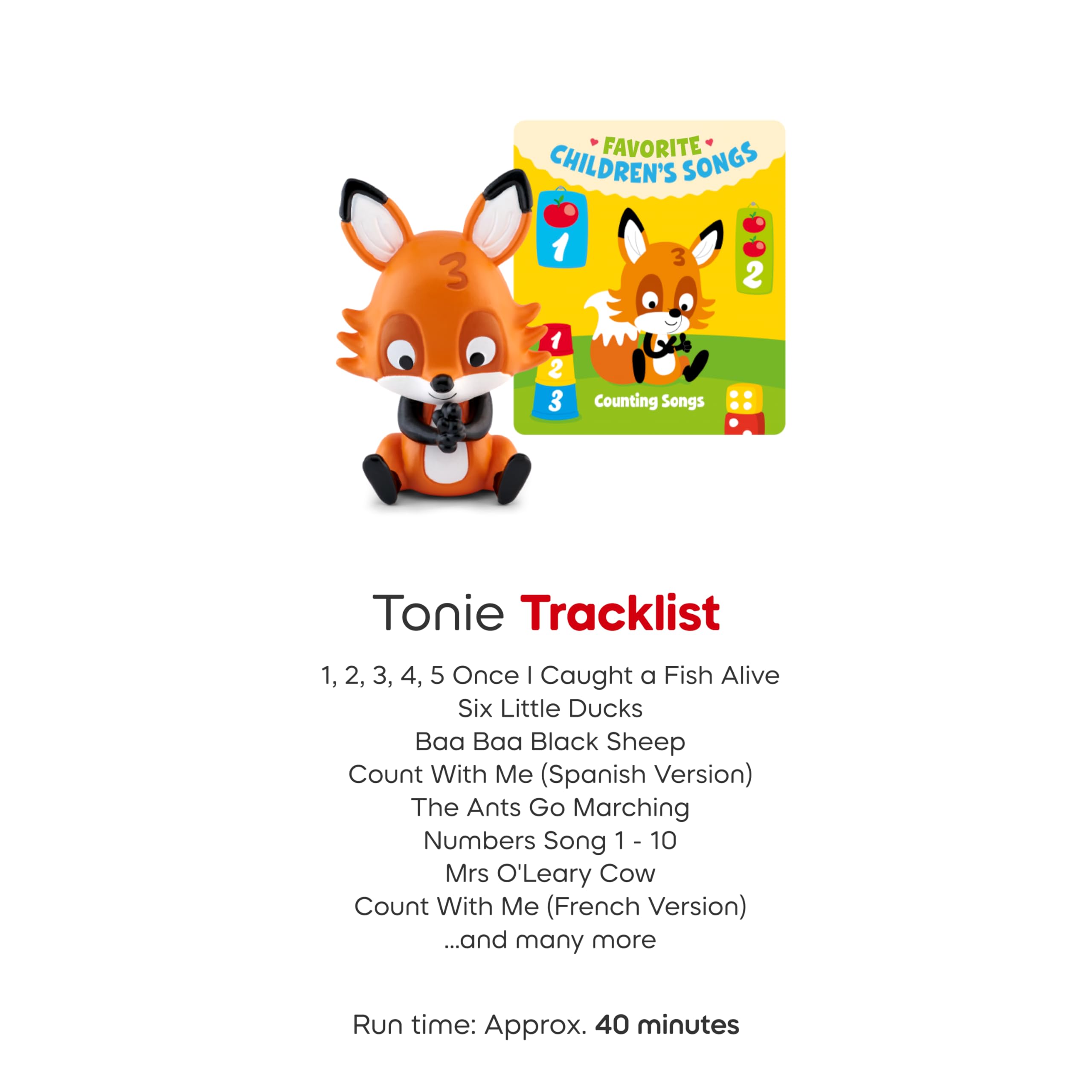 Tonies counting songs illustrated tracklist highlights classic counting tunes.