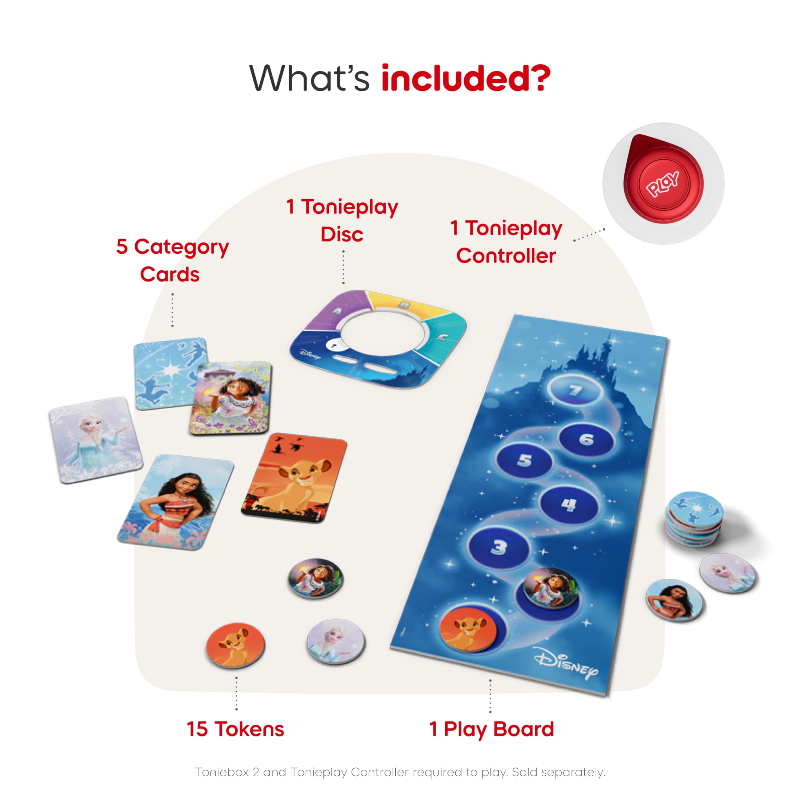 Tonies Disney Quiz Kingdom category cards for quick theme changes