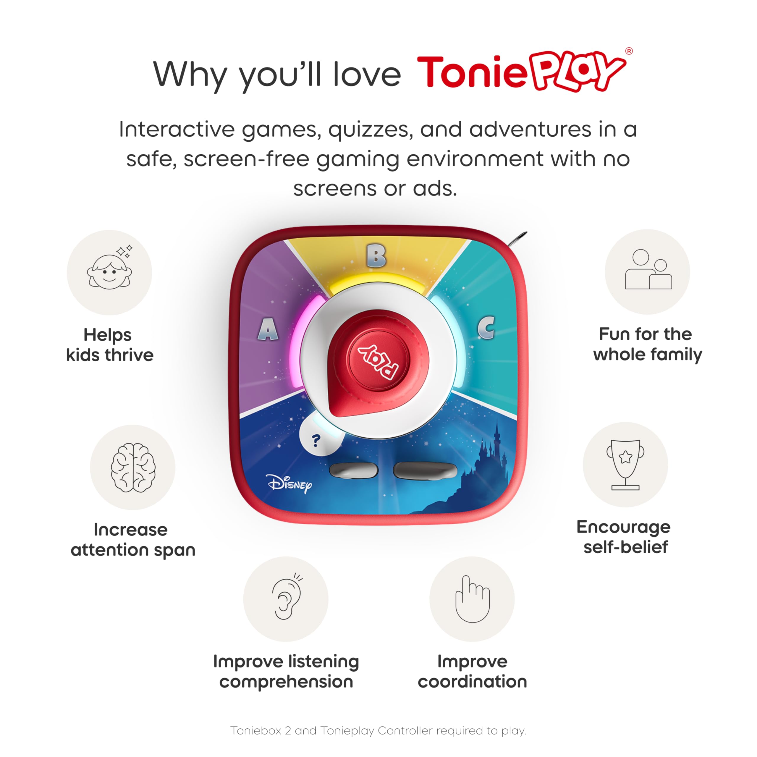 Tonies Disney Quiz Kingdom tokens to track progress during gameplay