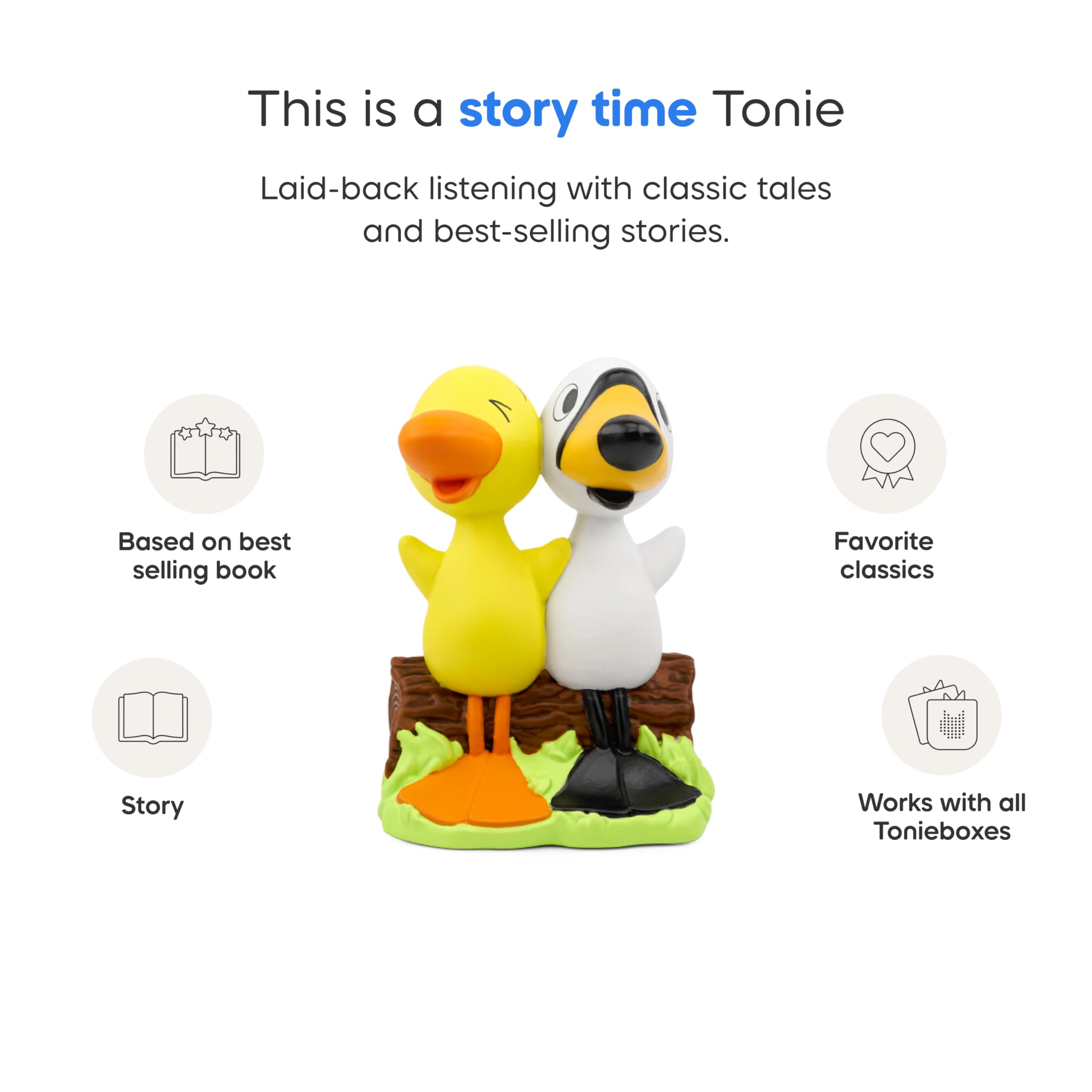 Tonies Duck & Goose at the beach scene, perfect for family storytelling.
