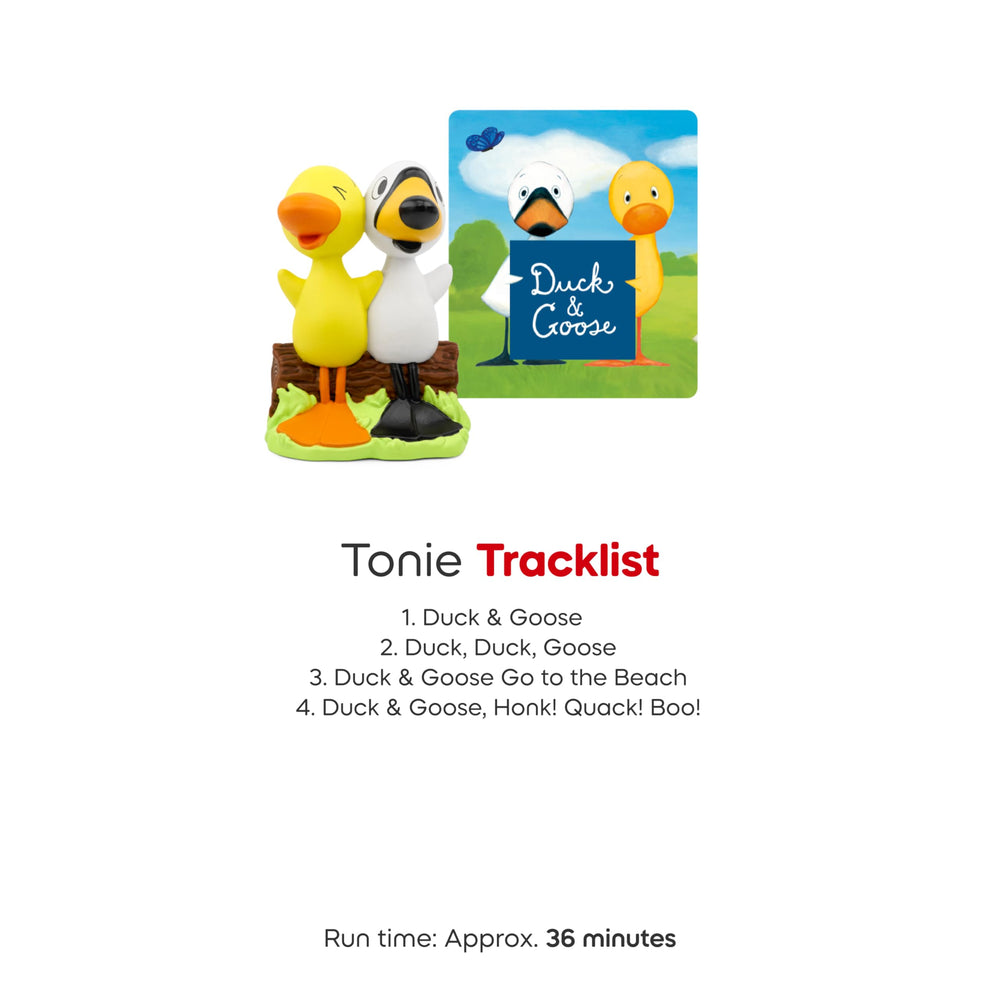 Tonies Duck & Goose with four stories, engaging listening sessions.
