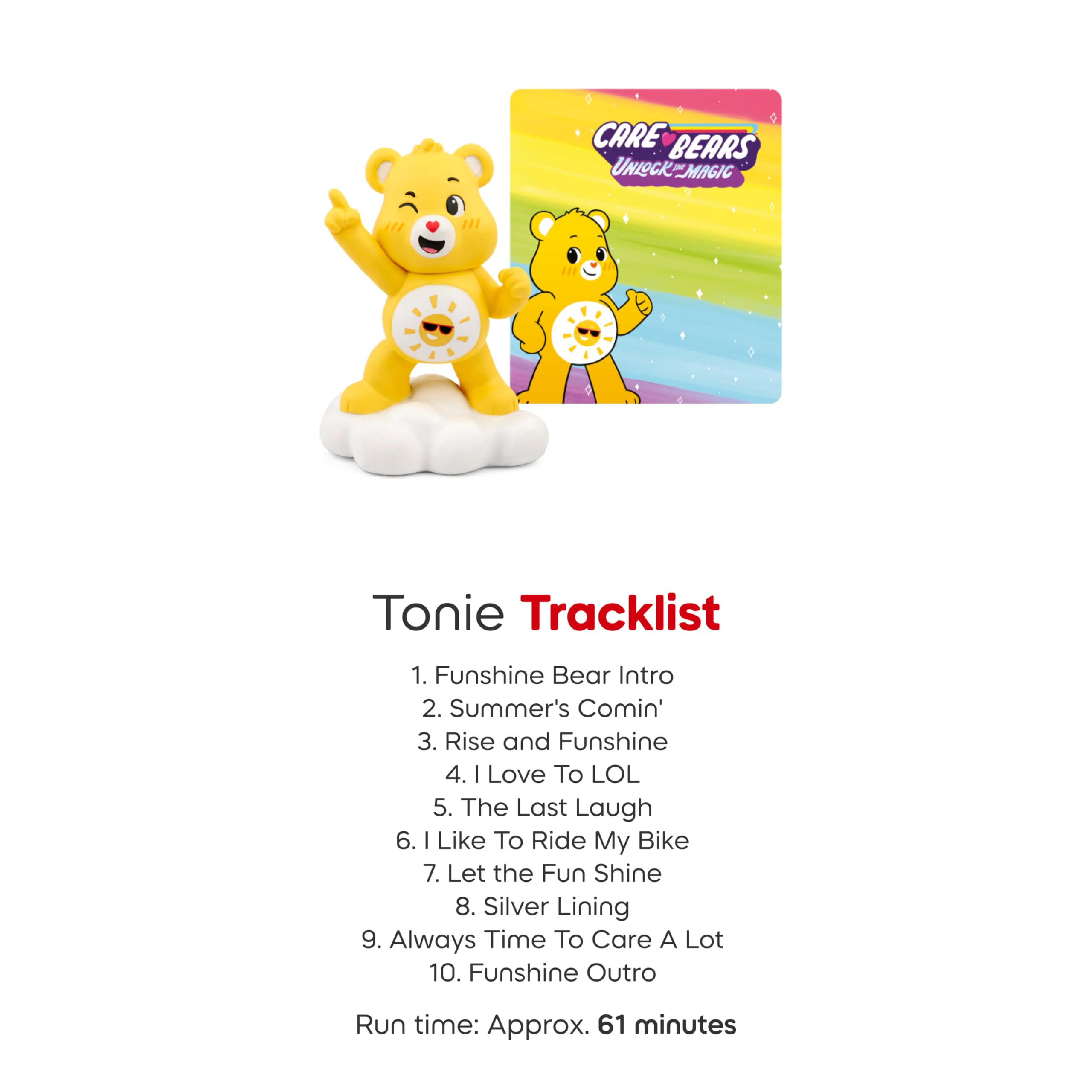 Side view of Funshine Bear figure designed for playtime.