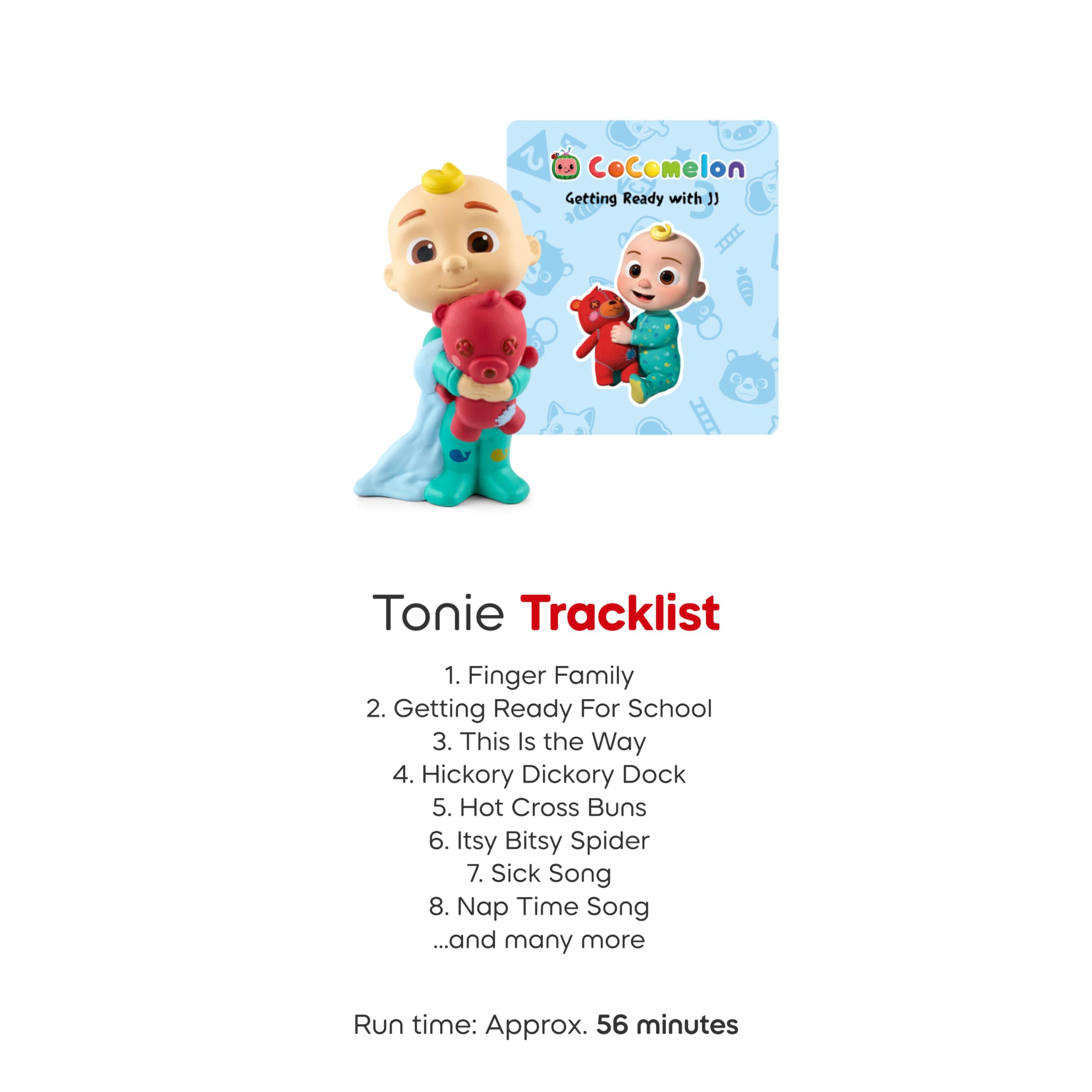 Tonies Getting Ready with JJ tracklist card shown for reference